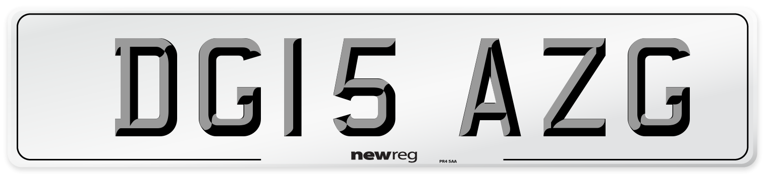 DG15 AZG Number Plate from New Reg